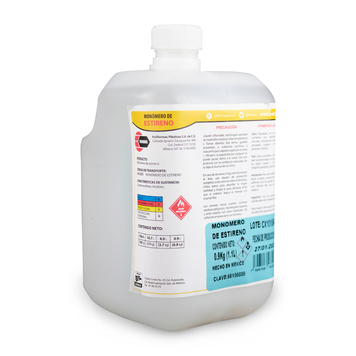 Monómero de estireno - POLIFORMAS PLÁSTICAS