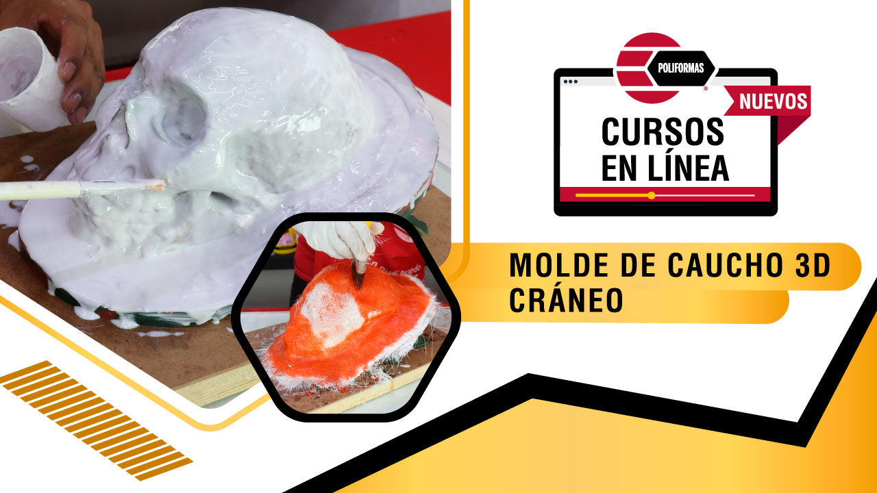 Elaboración de molde de caucho cráneo 3D - POLIFORMAS PLÁSTICAS