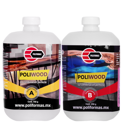 Resina Epóxica alto espesor Poliwood sistema A + B