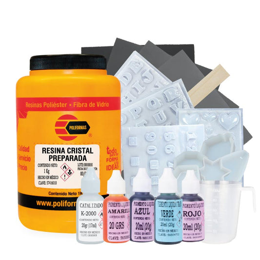 Kit para llaveros con resina para principiantes