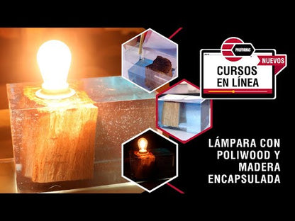 Curso Lámpara con Poliwood y Madera Encapsulada