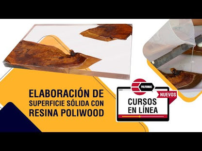 Elaboración de superficie sólida con resina Poliwood