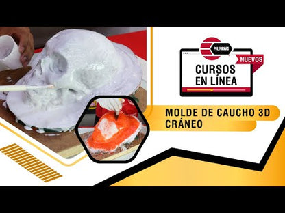 Elaboración de molde de caucho cráneo 3D