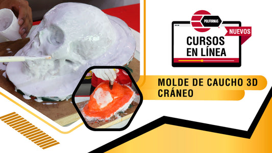 Elaboración de molde de caucho cráneo 3D - POLIFORMAS PLÁSTICAS